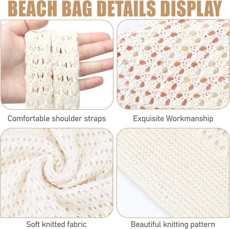 Hatisan Crochet Bags for Women - Summer Beach Tote, Aesthetic Hippie Knit Bag - Image 5